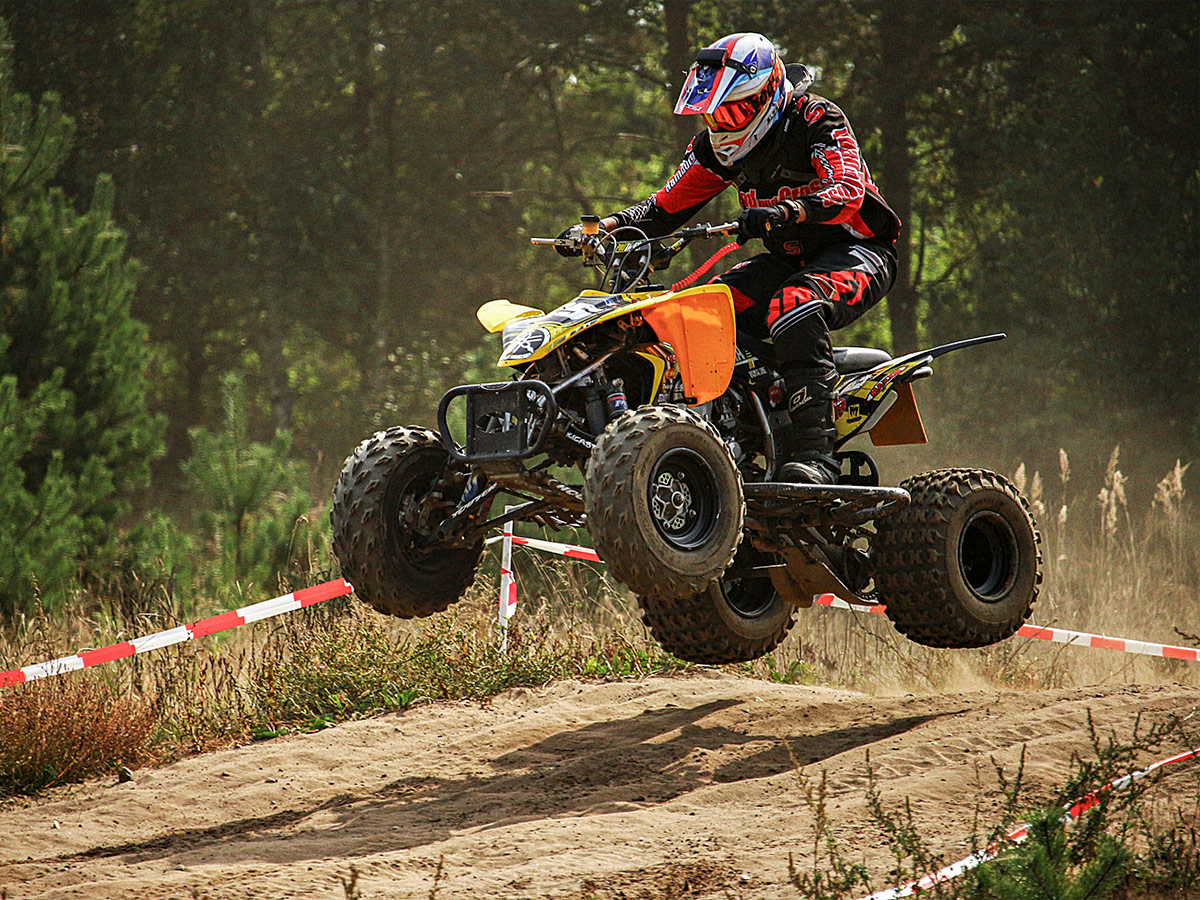 ATV Racing Around Track