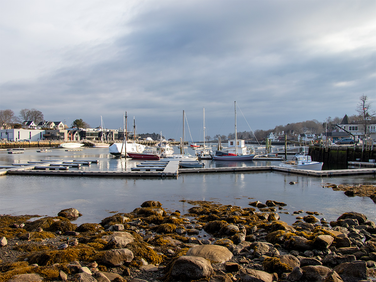Camden Harbor with Winter Late-Day Sun