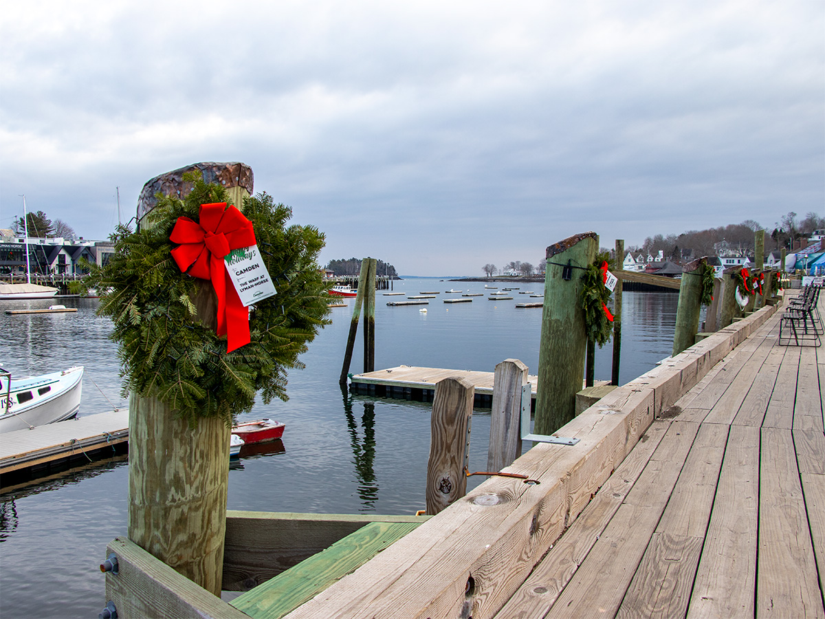 Christmas Wreaths Along Docks
