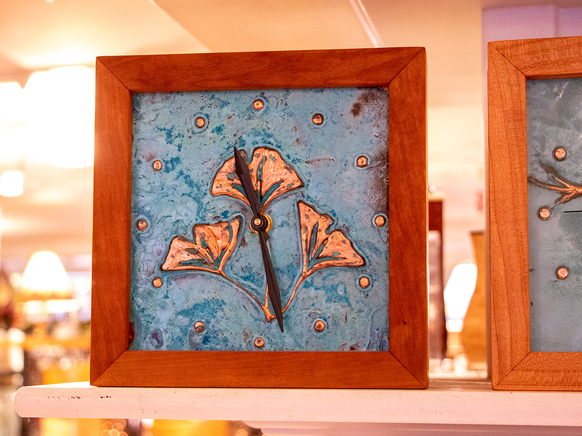 Embossed Copper Clock