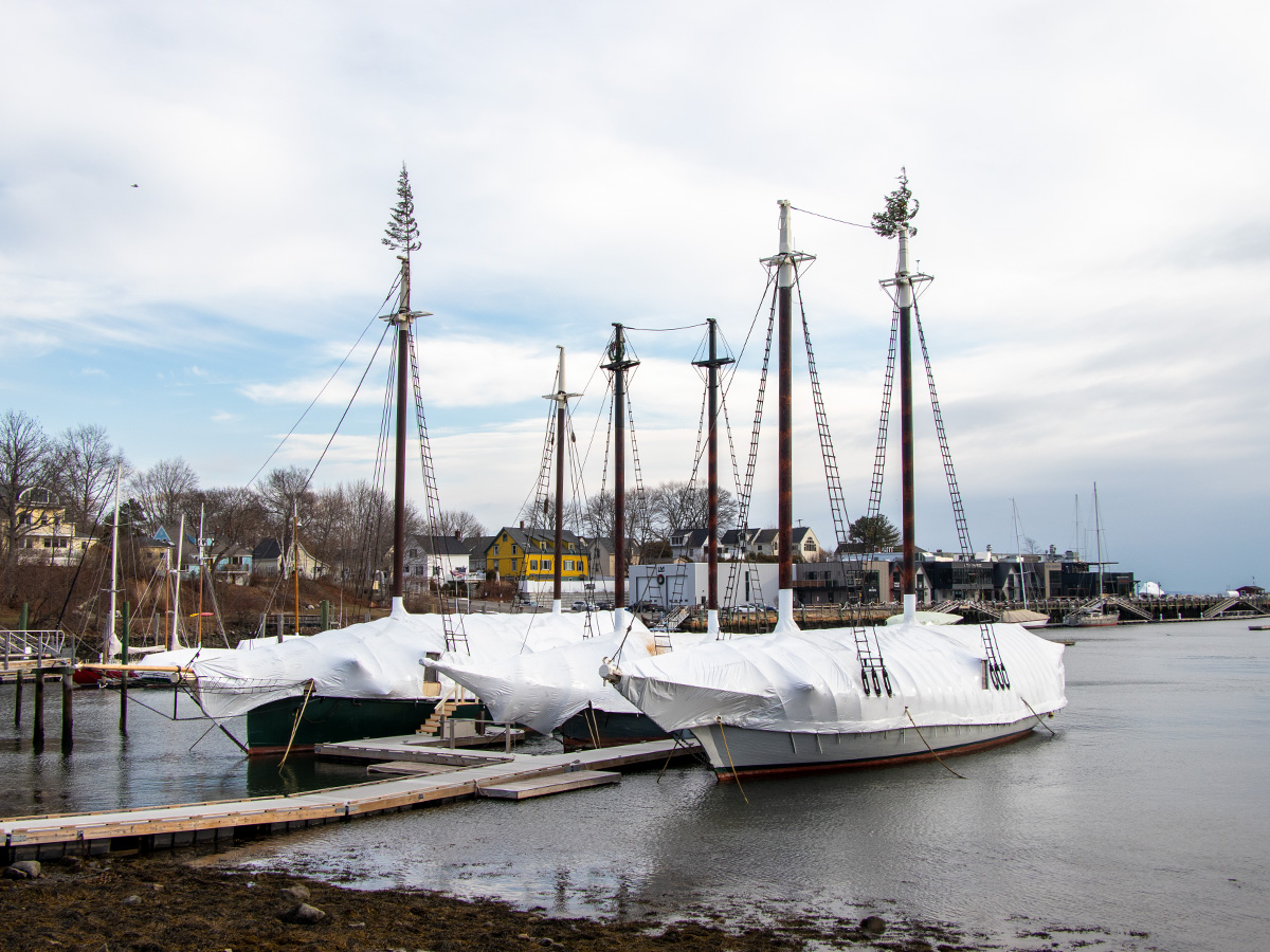 Three Ships in Camden Harbor