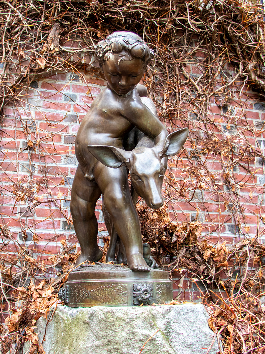 Two Little Fauns Statue